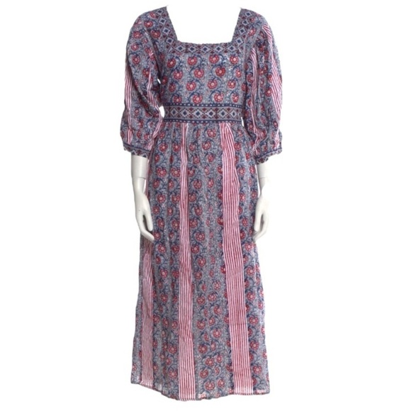 NWT Cynthia Cazort Collins Lotus Cotton Scandi Girl Midi Maxi Dress - Picture 1 of 9